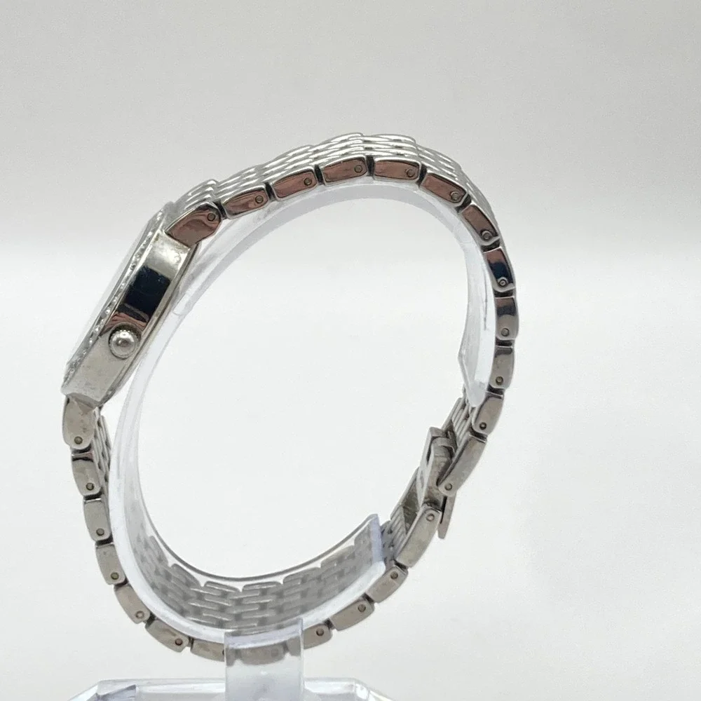 Armitron Now Women's Watch 28mm Silver Tone Crystals MOP Dial New Battery 6.75
